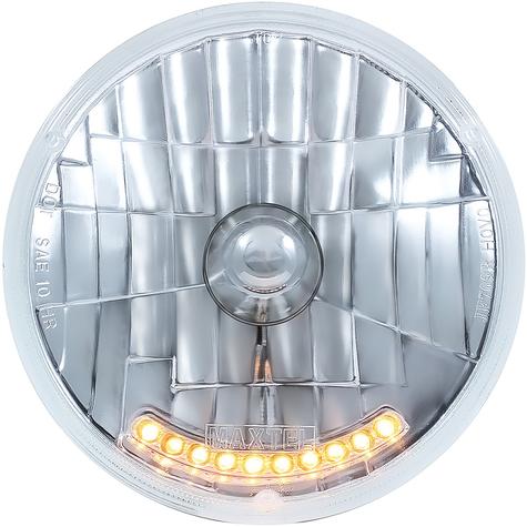 ULTRALIT 5-3/4" Round Halogen Headlight w/ 5 LED Position Lights; Crystal Glass Lens