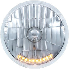 ULTRALIT 5-3/4" Round Halogen Headlight w/ 5 LED Position Lights; Crystal Glass Lens