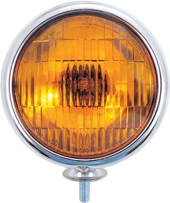 Vintage Chrome 12V Fog Lamp  with  Amber Lens