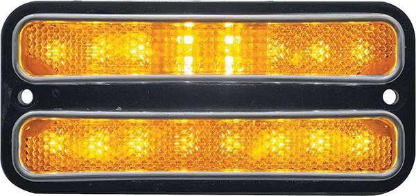 1968-1972 Chevy, GMC Pickup, Blazer, Jimmy, Suburban; Front Side Marker Light; LED Conversion; with Stainless Steel Trim; Amber Lens; Each