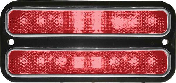1968-72 Chevy, GMC Pickup, Blazer, Jimmy, Suburban; Rear Side Marker Light; LED Conversion; with Stainless Steel Trim;  Each