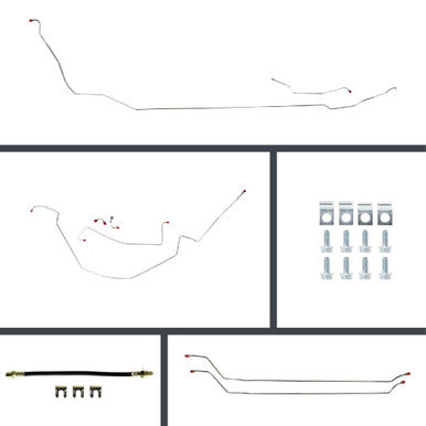 The Right Stuff 64-67 Chevelle Conv. Power Fr Disc Rear Drum Conversion Stainless Brake Line Kit - (CSP64C2)