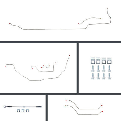 The Right Stuff 69-72 Chevelle Conv. Power 4-Wheel Disc Conversion Stainless Brake Line Kit - (CSP69C4)