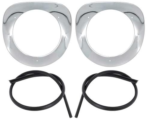 1955-57 Chevy, GMC Pickup, Suburban; Headlight Bezels; Chrome; with Hardware