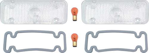 1971-72 Chevy Pickup, Blazer, Jimmy, Suburban; Clear Park Lamp Lens Set; with Gaskets, Bulbs
