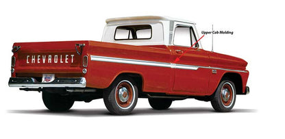 CX1684 - 1962-66 Chevrolet, GMC Fleetside Pickup Truck; Upper Cab Molding; Passenger Side