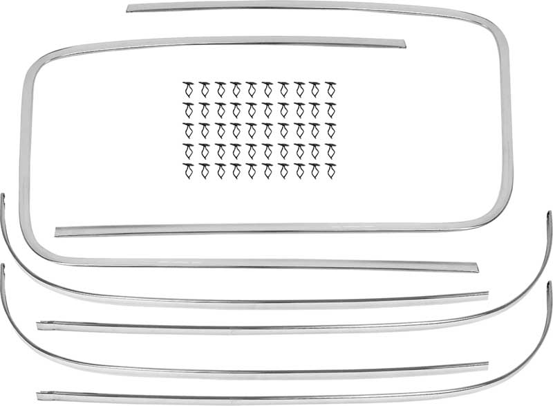 CX1728 - 1955-59 Chevy, GMC Truck; Deluxe Cab and Door Molding Set; 6 Piece Set