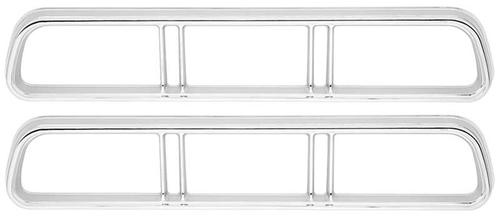 1967 Impala, Caprice; Bel Air; Tail Lamp Bezels; Die-Cast Chrome; LH & RH; Pair
