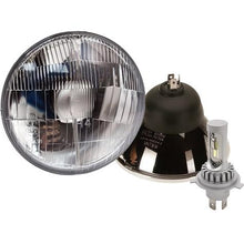 Delta Lights; Classic 5-3/4" Round High/Low Beam Headlight Kit; Domed Lens; 25W, 6,000K LED Bulbs