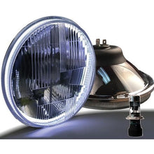 Delta Lights; DOT Modern 7" Round High/Low Beam Headlight Kit; Flat Lens; 35W, 6,000k HID Bulbs; w/ Halo
