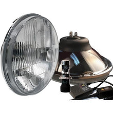 Delta Lights; DOT Modern 7" Round High/Low Beam Headlight Kit; Flat Lens; 35W, 6,000k HID Bulbs