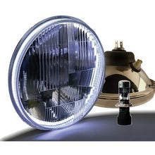 Delta Lights; DOT Modern 7" Round High/Low Beam Headlight Kit; Flat Lens; 35W, 6,000k HID Bulbs; w/ Halo; w/ LED DRL
