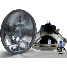 Delta Lights; DOT Modern 7" Round High/Low Beam Headlight Kit; Flat Lens; 60W Xenon Bulbs; w/ LED DRL