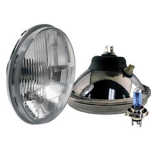 Delta Lights; DOT Modern 7" Round High/Low Beam Headlight Kit; Flat Lens; 60W Xenon Bulbs; w/ Halogen DRL