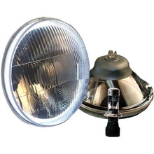 Delta Lights; Classic 7" Round High/Low Beam Headlight Kit; Domed Lens; 35W, 6,000k HID Bulbs; w/ Halo