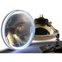 Delta Lights; Classic 7" Round High/Low Beam Headlight Kit; Domed Lens; 35W, 6,000k HID Bulbs; w/ Halo; w/ LED DRL