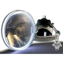 Delta Lights; Classic 7" Round High/Low Beam Headlight Kit; Domed Lens; 25W, 6,000K LED Bulbs; w/ City Lights; w/ Switch