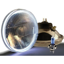 Delta Lights; Classic 7" Round High/Low Beam Headlight Kit; Domed Lens; 60W Xenon Bulbs; w/ Halo & Blinkers
