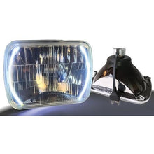 Delta Lights; Modern 5x7 Rectangular High/Low Headlight Kit; Flat Lens; 25W, 6,000K LED Bulbs; w/ Halos; (Lens Measures: