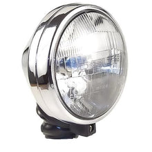 Delta Lights; Bolt-on 5-3/4" Round High/Low Beam Headlight Kit w/ Blinker; w/ Halo; Black