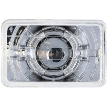 Dapper Lighting; FourSix 4x6" Projector Headlight; High/Low Beam; LED 30W/2400 Lumens; Chrome Housing/Shroud; Clear Glas