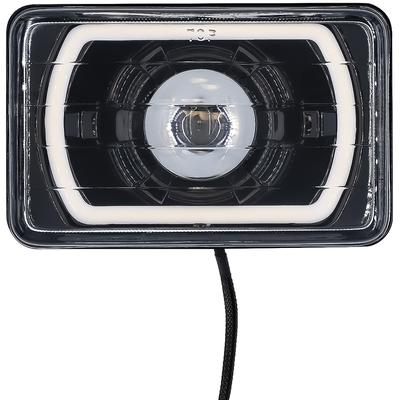 Dapper Lighting; FourSix 4x6" Projector Headlight; High/Low Beam; LED 30W/2400 Lumens; Black Housing/Shroud; Clear Glass