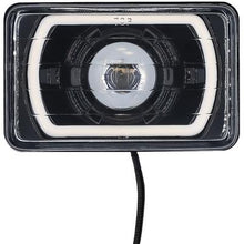 Dapper Lighting; FourSix 4x6" Projector Headlight; High/Low Beam; LED 30W/2400 Lumens; Black Housing/Shroud; Clear Glass