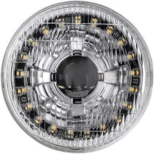 Dapper Lighting; LED Seven Projector Headlight; High/Low Beam; Chrome Housing; OE Style Glass Lens; Modern Switchback Ha