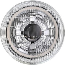 Dapper Lighting; LED Seven Projector Headlight; High/Low Beam; Chrome Housing; OE Style Glass Lens; HDR Switchback Halo