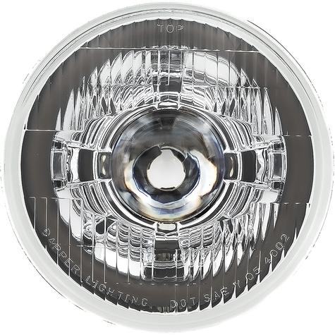 Dapper Lighting; LED Seven Projector Headlight; High/Low Beam; Chrome Housing; OE Style Glass Lens; Smoked HDR Switchbac