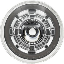 Dapper Lighting; LED Seven Projector Headlight; High/Low Beam; Chrome Housing; Clear Glass Lens; Smoked HDR Switchback H