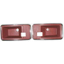1978-81 Chevrolet Corvette; Interior Door Opening Bezel; Door Handle Escutcheon; Red; Pair