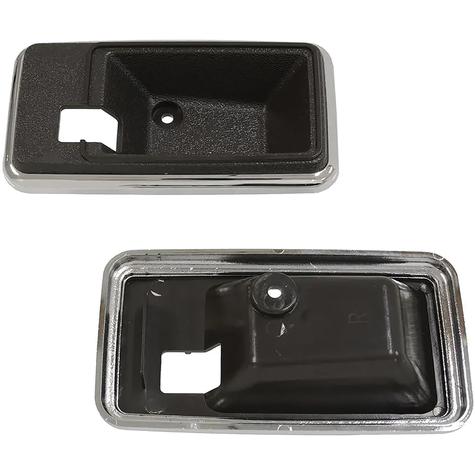 1978-82 Chevrolet Corvette; Interior Door Opening Bezel; Door Handle Escutcheon; Black; Pair