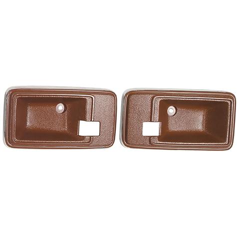 1981 Chevrolet Corvette; Interior Door Opening Bezel; Door Handle Escutcheon; Cinnabar; Pair