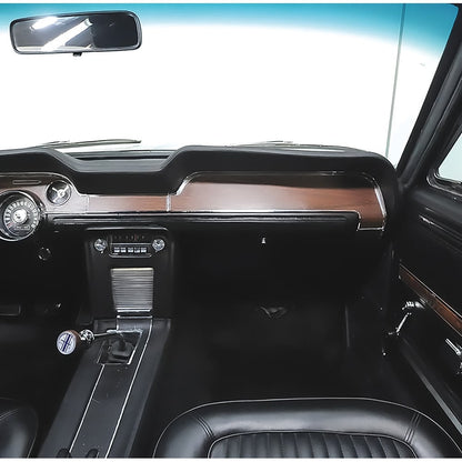 DTK4 - 1968 Ford Mustang; Woodgrain Dash Trim Kit; Deluxe Interior; Without AC; Metal Back; 3 Pieces