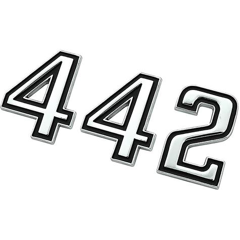 EM2446T - 1969-73 Oldsmobile 442; Fender Emblem Set; 442