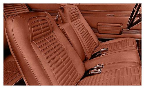 1967-68 Firebird Standard, 1967 Deluxe; Complete Front/Rear Upholstery Set; Buckets w/ Fixed Rear Seat; Red