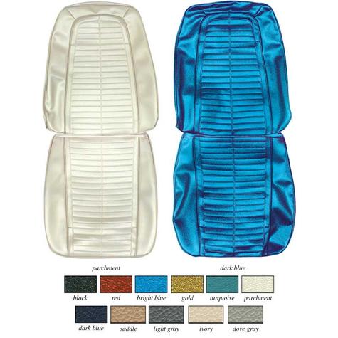 1967 Firebird; Complete Front/Rear Upholstery Set; Standard/Deluxe Interior; Buckets w/ Fold Down Rear Seat; Bright Blue