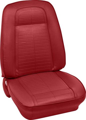 1967-69 Custom Leather Upholstery For Standard Interior With Fold Down Rear Seat; Red