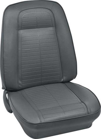 1967-69 Custom Leather Upholstery For Standard Int With Fold Down Rear Seat-Light Gray