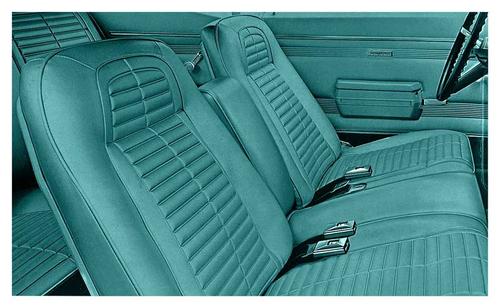 1968 Firebird; Complete Front/Rear Upholstery Set; Standard Interior; Buckets w/ Fixed Rear Seat; Turquoise