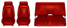 1969 Firebird; Complete Front/Rear Upholstery Set; Standard Interior; Buckets w/ Fixed Rear Seat; Red