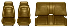 1969 Firebird; Complete Front/Rear Upholstery Set; Standard Interior; Buckets w/ Fixed Rear Seat; Gold