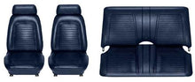 1969 Firebird; Complete Front/Rear Upholstery Set; Standard Interior; Buckets w/ Fixed Rear Seat; Dark Blue