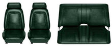 1969 Firebird; Complete Front/Rear Upholstery Set; Standard Interior; Buckets w/ Fixed Rear Seat; Dark Green