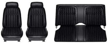 1969 Firebird; Front and Rear Upholstery Set; Deluxe Comfortweave; Coupe, Convertible; Black