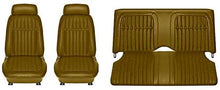 1969 Firebird Deluxe; Complete Front/Rear Upholstery Set; Buckets w/ Fixed Rear Seat; Gold