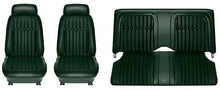 1969 Firebird Deluxe; Complete Front/Rear Upholstery Set; Buckets w/ Fixed Rear Seat; Dark Green