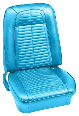 1967 Firebird; Bucket Seat Upholstery Set; Standard/Deluxe Interior; Front Only; Bright Blue