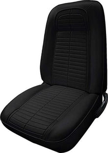 1967-69 Custom Leather Front Upholstery For Standard Interior Coupe/Convertible Models; Black